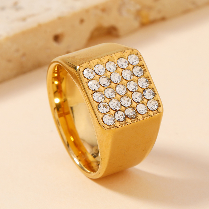 14mm Delicate Shiny Cubic Zirc - Mens Signet Ring review and price
