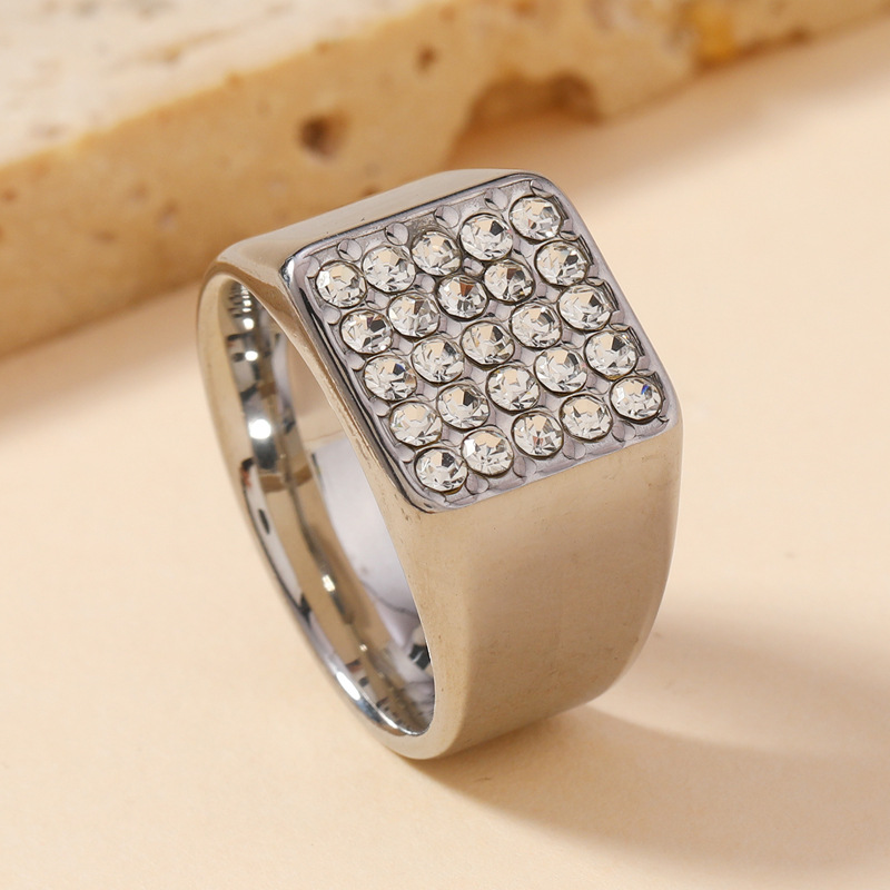 14mm Delicate Shiny Cubic Zirc - Mens Signet Ring review and price