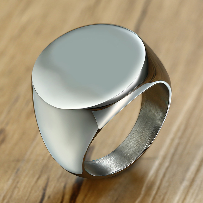 Vnox Stylish Pattern Font Init - Mens Signet Ring review and price